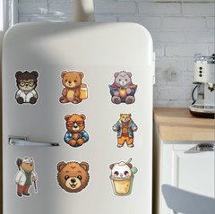 50 Pcs Stickers Cute Funny Bears Laptop Luggage Graffiti Fridge Phone Car Vinyl