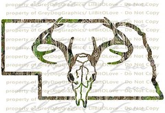 Camouflage Camo Nebraska Buck Skull Deer Hunting Vinyl Decal Hunt Sticker