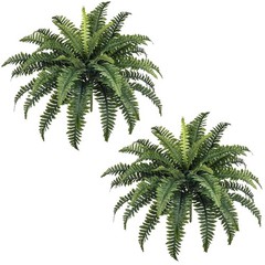 Large Artificial Ferns, 35″ Tall, Set of 2 for Outdoors
