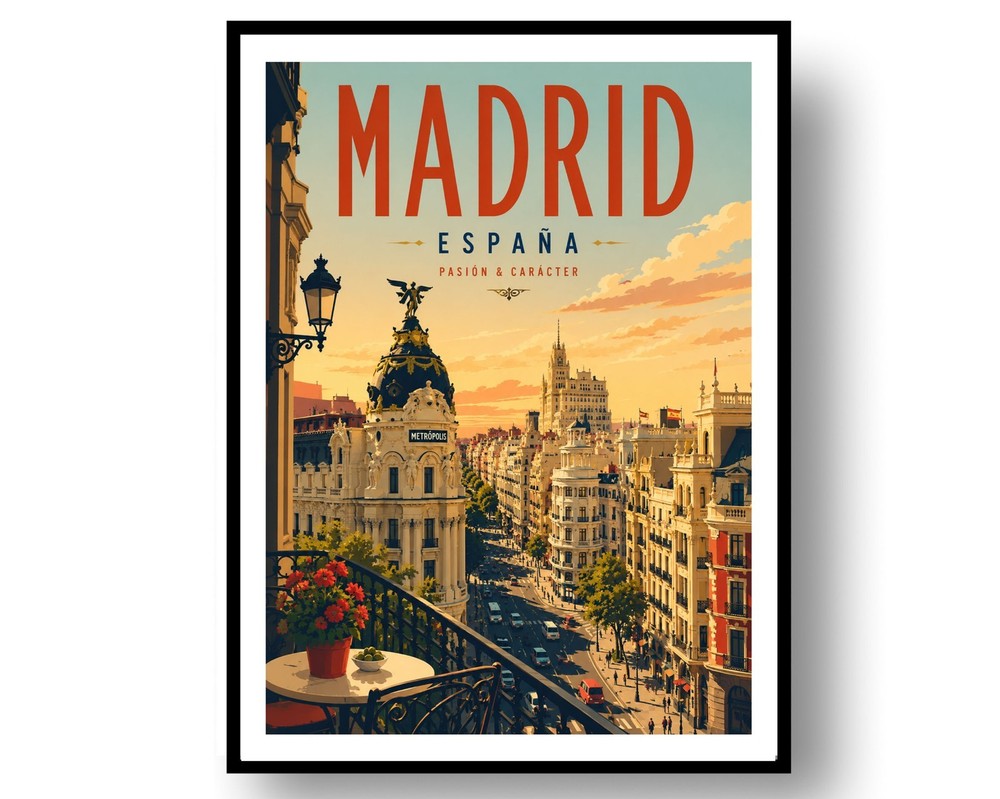 Madrid Travel Poster Print, Wall Decor