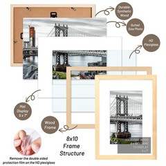 8×10 Picture Frames Solid Wood Display Pictures 5×7 or 8×10 Frame Poster Phot…