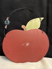 Vintage 7.5 X 9 inch Wall Hanging Wood Sign Decor, “How Do You like Them Apples