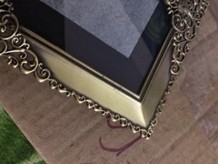 Mini 5 x 4 in. Metal Photo Frame Antiqued Bronze with Ornate Scrollwork Corners
