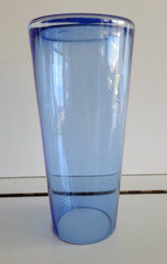 COBALT BLUE FLOWER VASE SOLID DESIGN BELL BOTTOM 9 INCHES DIAMETER 3 INCHES