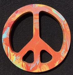 Peace Sign Symbol – Professional Hand-Made Wall Art – Retro Cool Decor – MCM