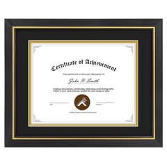 Elegant 11×14 Diploma Frame with Gold Trim for 8.5×11 Certificate Display