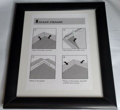 Lot of 2-8 x 10 inches Black Trade Snap Frame-1″ Profile Plastic Cover Not Glass