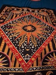 Celestial Sun Tapestry Psychedelic Wall Hanging Art Home Decor Artwork 38”x31”