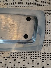 Handcrafted Mother of Pearl Inlay Silver Tone Tray Rectangular India Reflective