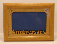 Anniversary 5×7 wood insert in a wood frame, NOS, holds a 4×6 photo