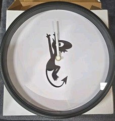Luci From Disenchantment 10-1/4 In Wall Clock In White And Black W/O Numbers NIB