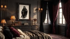 Gothic Skeleton King Scroll Poster Grim Reaper Dark Fantasy Wall Decor Print