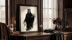 Gothic Skeleton King Art Poster Death Note Grim Reaper Dark Fantasy Wall Decor