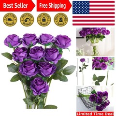 Lifelong 10Pcs Realistic Purple Artificial Roses – Perfect for All Occasions