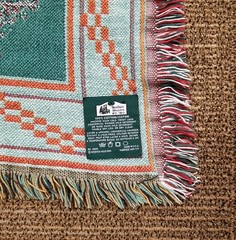 VTG GOODWIN Weavers Native American Tribe Tapestry Fringe Throw Blanket
