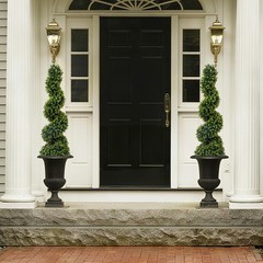 4FT Artificial Topiary Trees 2 Pack, Spiral Faux Cedar Plants for Outdoor Decor