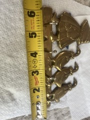 1988 Vintage Upper Deck Brass Wall Mounted Key Rack Holder Hooks 3 Ducks/3 Geese
