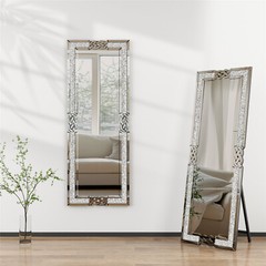 Full Length Mirror Dressing Standing Hanging Rectangle Floor Mirror Crystal 63″