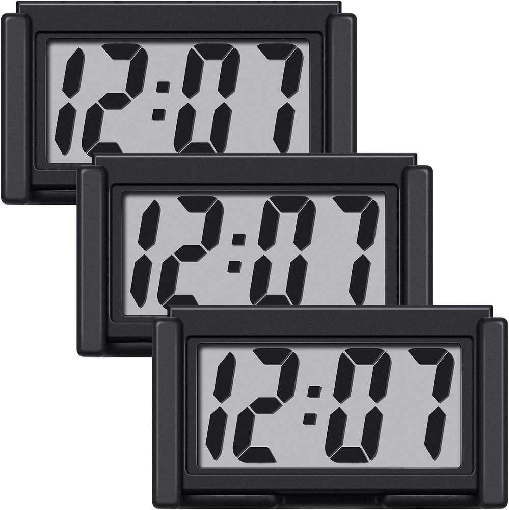 3 Pieces Mini Digital Clock Small Magnetic Clock Car Dashboard Clock Stick on Cl