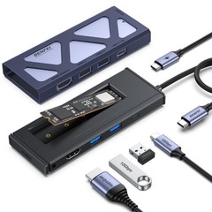 BENFEI 6-in-1 USB C Hub with M.2 NVMe SSD Enclosure, 10Gbps USB 3.2 Ports (2