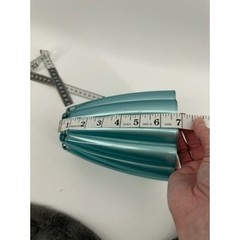 Teleflora Gift Vase Teal Green Ribbed Scalloped Flower Holder Home Decor