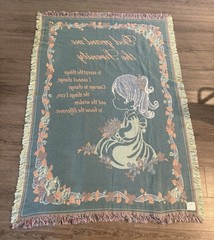 Precious Moments Serenity Prayer Floral Woven Fringed Sofa Throw Blanket