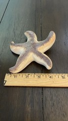 Set of 2 Beige & Purple Ceramic Starfish Wall Plaques 6”
