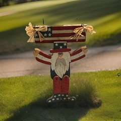 Uncle Sam Patriotic Flag Wall Hanging Folk Art 4th Of July