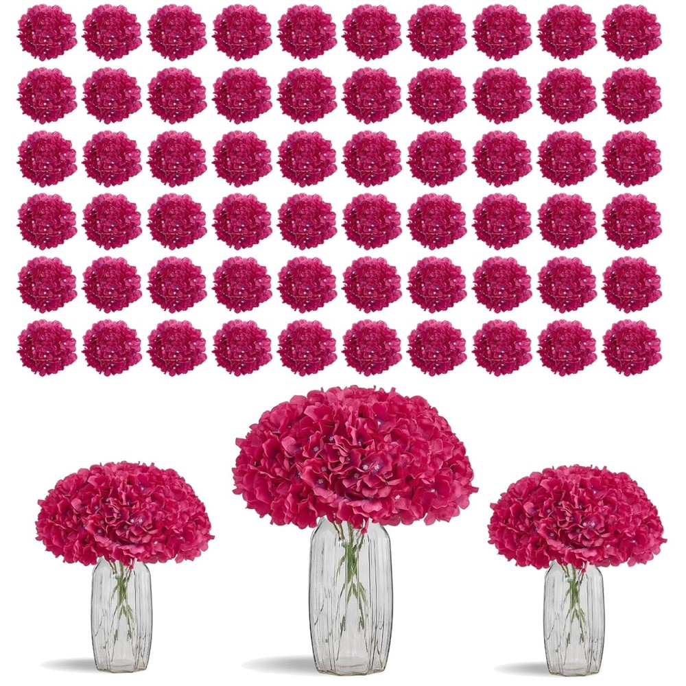 Realistic Silk Hydrangea Stems Bundle