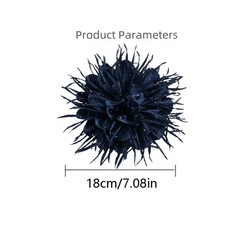 18cm/7in Dainty Spiky Fabric Flower Brooch Pin for Women Girls Elegant Crysta…