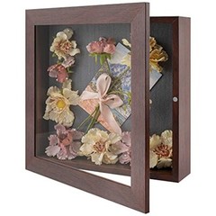 Shadow Box Frame Display Case, 2″ Depth with 6 Pins for 11×11 Gift Memento Brown