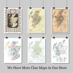 c1965 Clan Map of the Scottish Highlands Scotland Art Print Decor Poster History