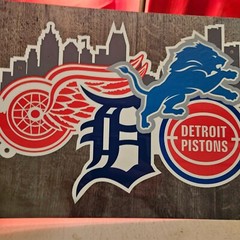 Detroit Sports Logo 12×18 inch metal poster.
