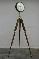 Wooden Clock Grandfather Style Floor Clock Foldable Tripod Stand Home Decor Gift