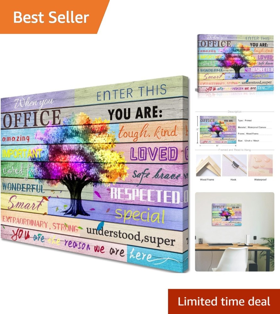 Motivational Wall Art Canvas 12×16 – Beautiful Tree Quotes for Office Decor