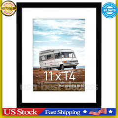 11×14 Picture Frame Black, Display Pictures 8×10 with Mat or 11×14 Without Mat
