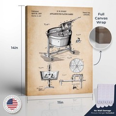 Laundry Room Décor, Patent Laundry Basket Canvas Print, Ready To Hang