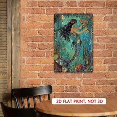 Vintage Mermaid Underwater Metal Sign Retro Ocean Nautical Home Wall Decor Gift