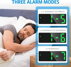 Alarm Clock, LED Clock for Bedroom, Electronic Desktop Clock with Temperature Di