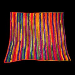 Handmade Rainbow Granny Stitch Crochet Throw Blanket Afghan 52×55 Bright Colors