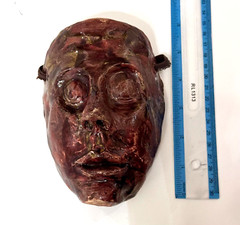 Vintage Hand Crafted Painted Clay Face Mask Model 6″ Art Wall Hanging Decoration