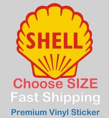 SHELL GASOLINE Premium Vinyl Sticker Decal –6 SIZES– vintage oil gas racing