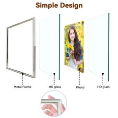SILVER FLOATING FRAME 5″X7″ VERTICAL FOR PICTURE 4X6 3.5X5 2X3 SMALL DESKTOP P