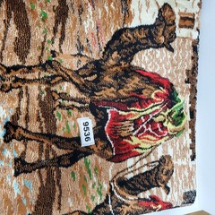 Vintage Camel Caravan Tapestry 68 X 48 Wall Hanging Mosque Desert Scene Velvet
