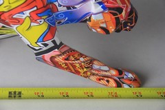 Large Vibrant Multicolor Graffiti Resin Cheetah Figurine Statue