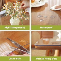 Ostepdecor Clear Table Cover Protector 42 X 88 Inch 1.5Mm Thick Plastic Table