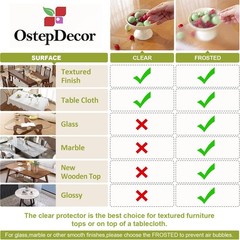 Ostepdecor Clear Table Cover Protector 42 X 88 Inch 1.5Mm Thick Plastic Table