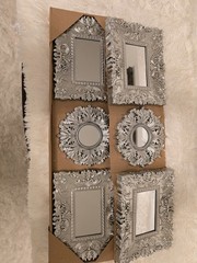 Set of 6 ornate frame mirrors approx 10 x 8″ *free shipping*
