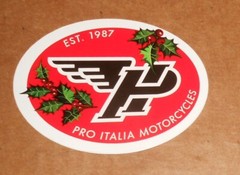 Pro Italia Motorcycles Oval Sticker Original Promo (Holly)