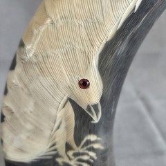 Eagle Carving Water Buffalo Horn Wood Base From KC Gifts in Canada